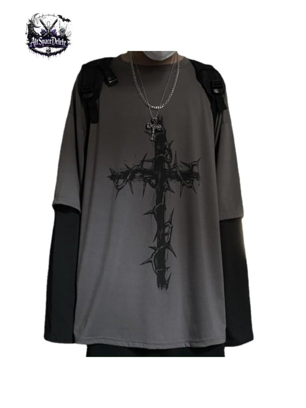 Long Sleeve Skeleton Graphic Tee Y2K Baggy Streetwear Grunge